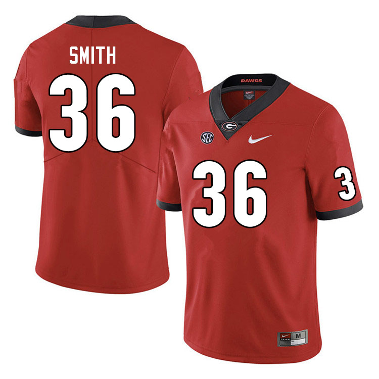 Georgia Bulldogs Men's Colby Smith #36 Red 2022 Stitched College UGA Football Jersey 23HV014VF